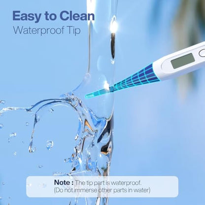 Boncare 10 Seconds Digital Thermometer for Adults and Kids - Accurate & Safe Rectal Thermometer for Baby with Fever Alarm, Oral Thermometer (Dark Blue)