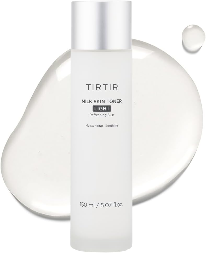 TIRTIR Milk Skin Rice Toner Light | Instant Hydration with 4% Niacinamide, Pantenol, Lightweight, Pore-Tightening, Vegan, Acne-Prone, Oily Skin, Fungal Acne Safe, Korean Skin Care, 5.07 Fl Oz