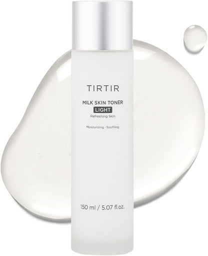 TIRTIR Milk Skin Rice Toner Light | Instant Hydration with 4% Niacinamide, Pantenol, Lightweight, Pore-Tightening, Vegan, Acne-Prone, Oily Skin, Fungal Acne Safe, Korean Skin Care, 5.07 Fl Oz