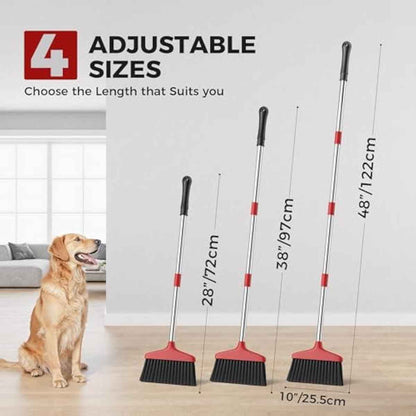 Handy Broom, Indoor/Outdoor Brooms, Duty Kitchen Broom, for Home Garage Kitchen Office Courtyard Lobby Patio Lawn Concrete (1, Red)