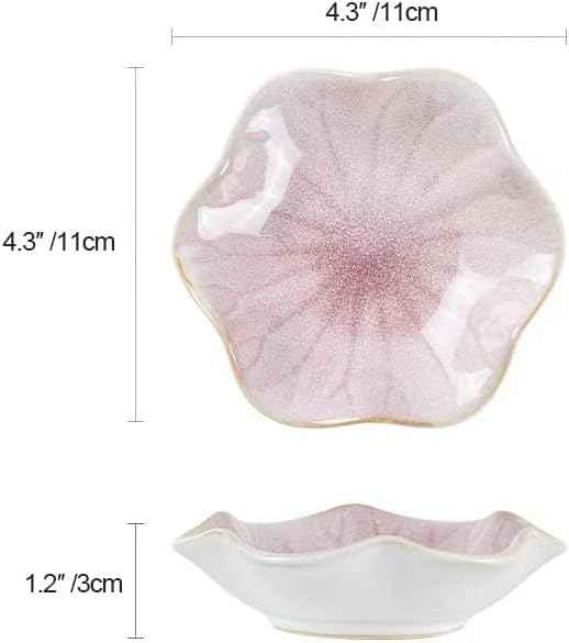 Lotus Leaf Shape Decorative Ring Tray, Small Key Bowl, Ceramic Trinket Tray Jewelry Dish Organizing Necklace Earrings, Home Decoration for Mom Best Friend Sister, Pink.