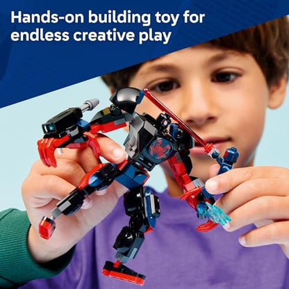 LEGO Marvel Miles Morales Mech vs. Spider-Man 2099 Building Toy for Boys & Girls - Poseable Super Hero Mech & 2 Marvel Minifigures for Kids & Fans, Ages 6+ - Gift Idea for Birthdays - 76337