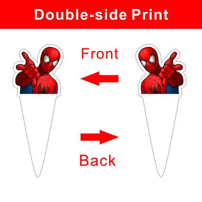 25pcs Spider Cake Decorations with 1pcs Cake Topper, 24pcs Cupcake Toppers for Spider Birthday Party Supplies
