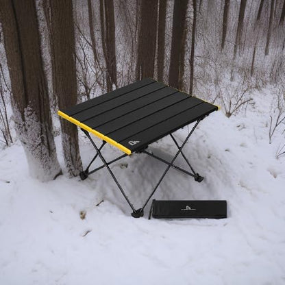 iClimb Ultralight Compact Camping Folding Table with Carry Bag (Black - S)