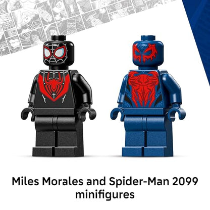 LEGO Marvel Miles Morales Mech vs. Spider-Man 2099 Building Toy for Boys & Girls - Poseable Super Hero Mech & 2 Marvel Minifigures for Kids & Fans, Ages 6+ - Gift Idea for Birthdays - 76337