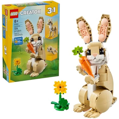 LEGO Creator 3 in 1 Cute Bunny Toy - Building Toy for Girls and Boys, Ages 8+ - Gift for Easter Basket - W/ 3 Build Options, Bunny, Seal, or Llama - 31162