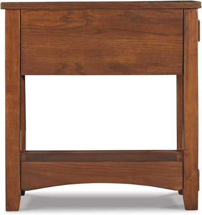 Signature Design by Ashley Breegin New Traditional Wooden Chair Side End Table with 1 Drawer and 1 Fixed Shelf, Brown
