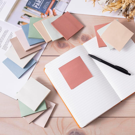(16 Pack) Sticky Notes 3x3, Vintage Colors, Sticky Pads, Recyclable, Easy to Stick for Home, Office, Notebook