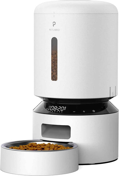 PETLIBRO Automatic Cat Feeder, 5G WiFi Automatic Dog Food Dispenser with Freshness Preservation, 5L Timed Pet Feeder with Low Food Sensor, Up to 10 Meals Per Day, Granary Black