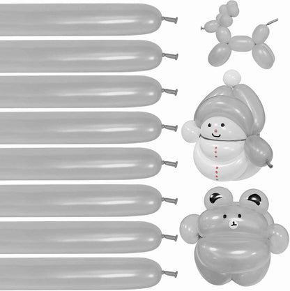 100Pcs 260 Balloons White Long Balloons for Balloon Garland Thickening Skinny Latex Twisting Balloon for Animals Modeling Christmas Birthday Wedding Party Decorations