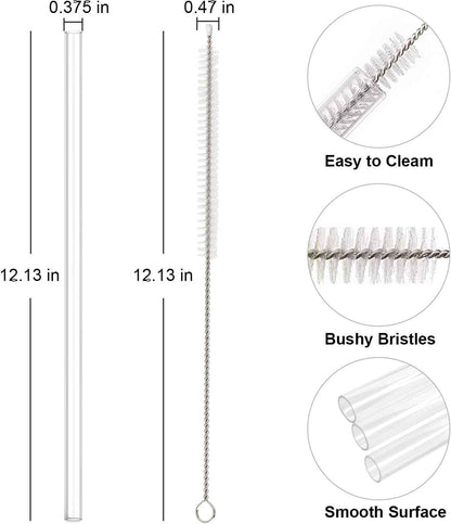 Replacement Straw Compatible with Stanley 40 oz 30 oz Cup Tumbler, 6 Pack Reusable Straw with Cleaning Brush, Plastic, Clear