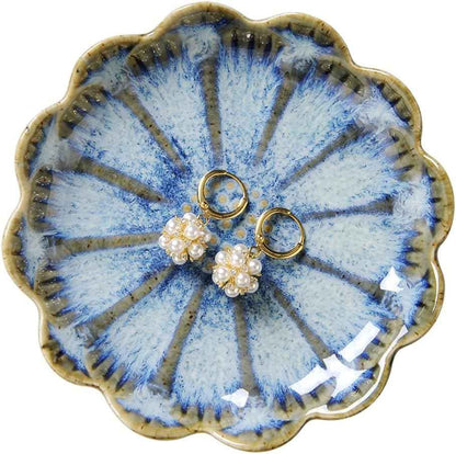 Lotus Leaf Shape Decorative Ring Tray, Small Key Bowl, Ceramic Trinket Tray Jewelry Dish Organizing Necklace Earrings, Home Decoration for Mom Best Friend Sister, Pink.