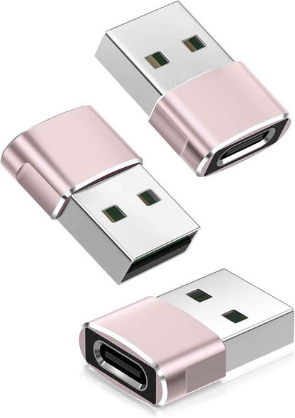 Basesailor USB to USB C Adapter,USBC Female to USB A Male Adapter,Type C Converter Charger for iPhone 17 Pro Max,16 15,Apple Watch iWatch S11 S10 SE,AirPods 3,iPad mini Air,Samsung Galaxy S25,Gray