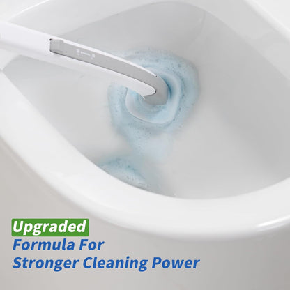 oshang Disposable Toilet Brush - Toilet Bowl Cleaner, Toilet Cleaning Supplies, Toilet Brush with Holder, 14 Refills for Deep Cleaning and Hygienic Bathroom Maintenance