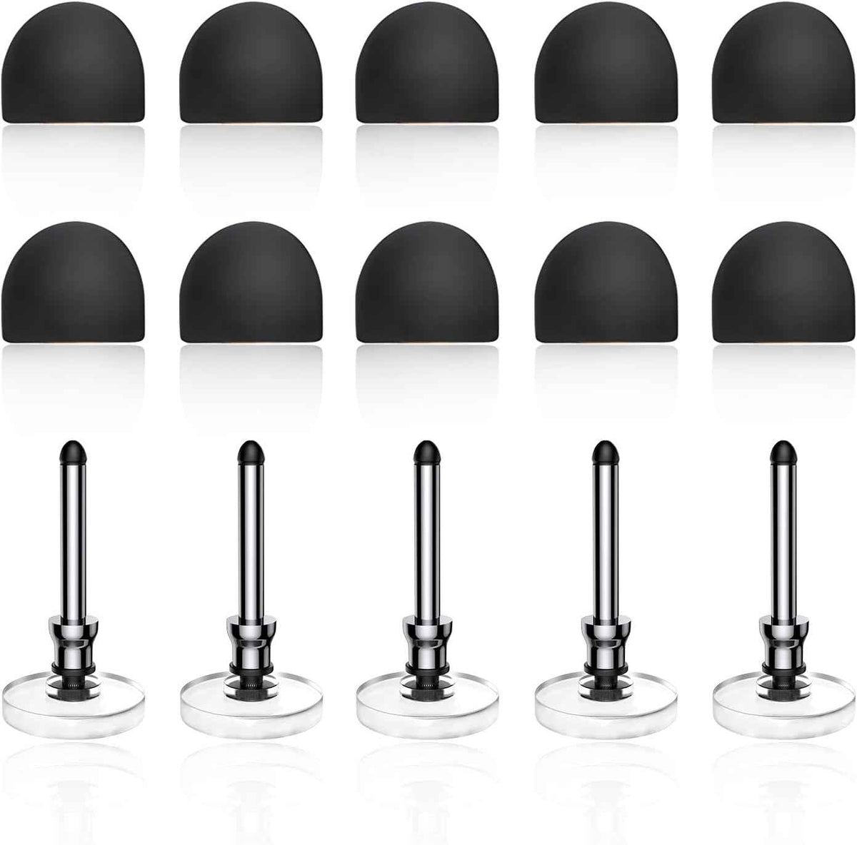 Bopomofo Stylus (5 Pcs), 2-in-1 Stylus Pen for Touch Screen, High Precision and Sensitivity, Suitable for iPhone/ipad/Android Tablets, Compatible with Touch Screens (Black/White/Blue/Rose Gold/Silver)