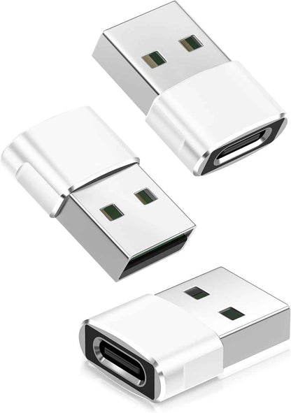 Basesailor USB to USB C Adapter,USBC Female to USB A Male Adapter,Type C Converter Charger for iPhone 17 Pro Max,16 15,Apple Watch iWatch S11 S10 SE,AirPods 3,iPad mini Air,Samsung Galaxy S25,Gray