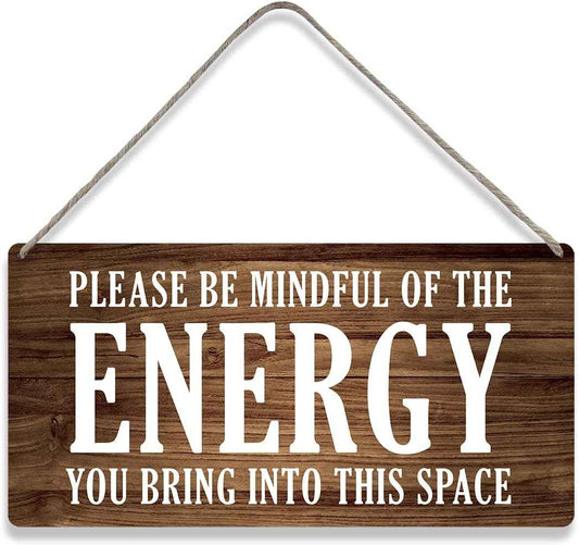 Country Style Wall Decor Be Mindful Quote Wooden Signs Rustic Hanging Wall Plaque Positive Energy Sign Home Decor Present