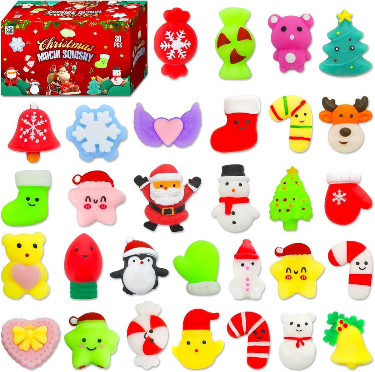 30 Pack Squishy Toys, Kawaii Squishies Party Favors for Kids 4-8 8-12 Treasure Box Toys for Classroom Birthday Xmas Gifts Goodie Bag Mini Animals Mochi Squishy Stress Relief Sensory Toys Random