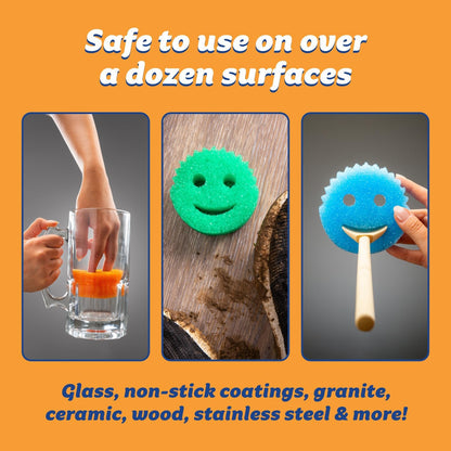 Scrub Daddy Color Sponges - Scratch-Free Multipurpose Dish Sponges for Kitchen, Bathroom & Household Cleaning - Made with BPA-Free Polymer Foam (3 Count)