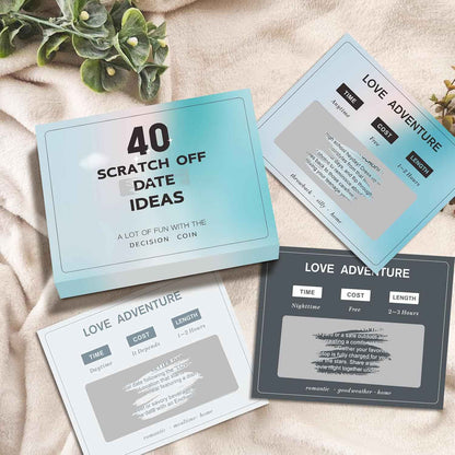 Valentines Day Gifts for Him and Her, 40 Scratch Off Date Ideas and Games