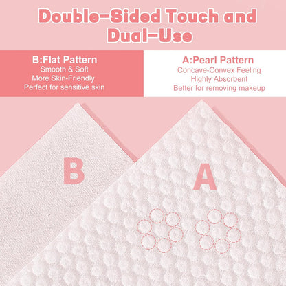 100 Count Disposable Face Towel, Ultra Soft & Thick Washcloths, Biodegradable Facial Towels for Sensitive Skin, Makeup Remover Dry Wipes, Lint-Free Towelettes for Cleansing