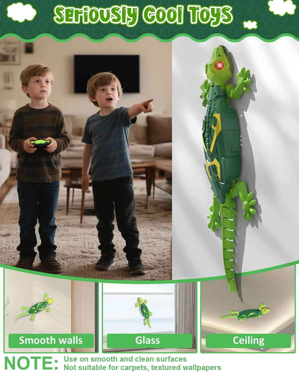 Wall Climbing Lizard,Wall Crawler Robot Gecko Remote Control,Floor Ceiling Crawling Electric Lizard Rc Car Toy,Cool Kids Toys,Christmas Birthday Gifts for 3 4 5 6 7 8 9 10+ Year Old Boys Girls Teens