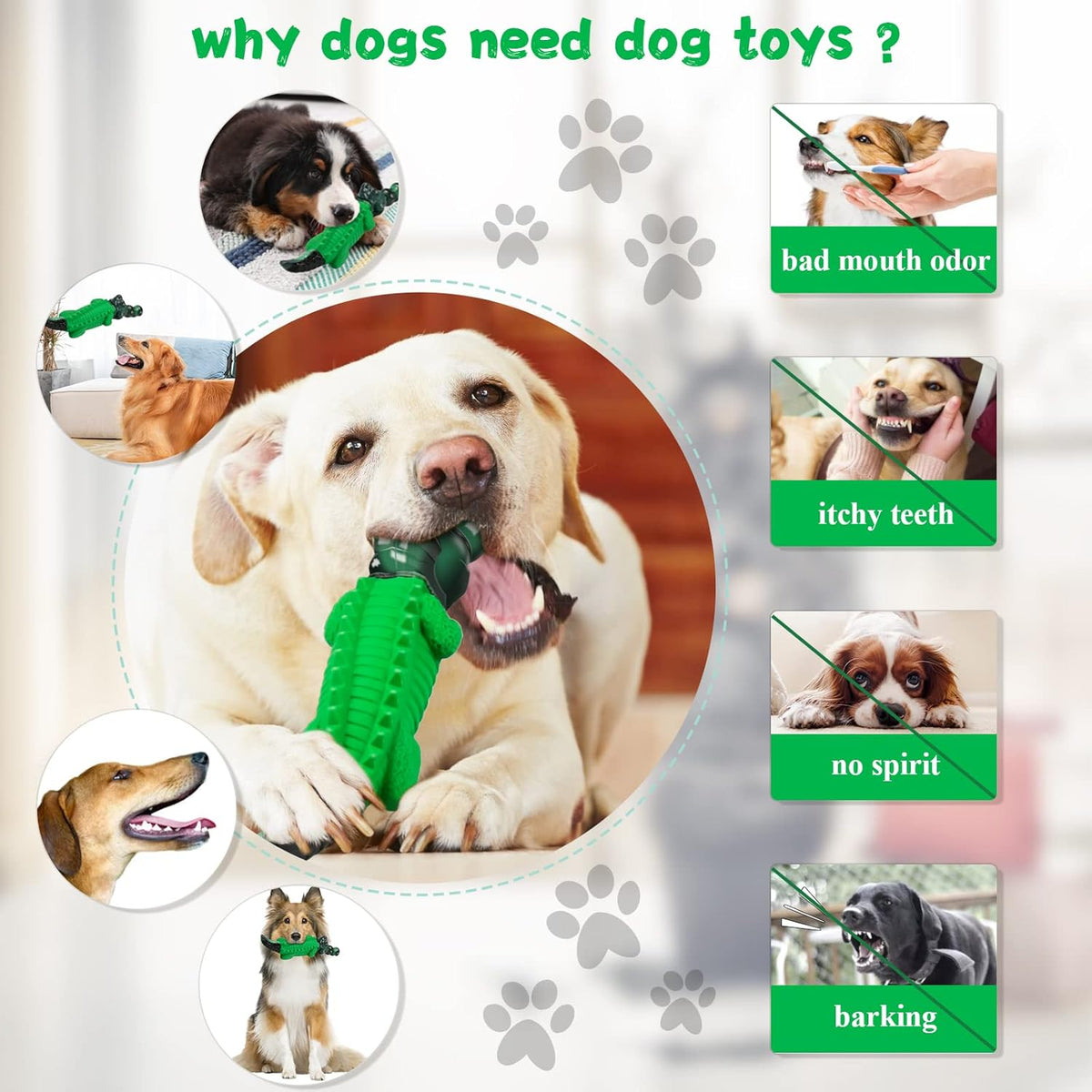 Dog Chew Toys for Aggressive Chewers -Tough Dog Toy to Reduce Pet Anxiety and Boredom for Small, Medium, Large Breed