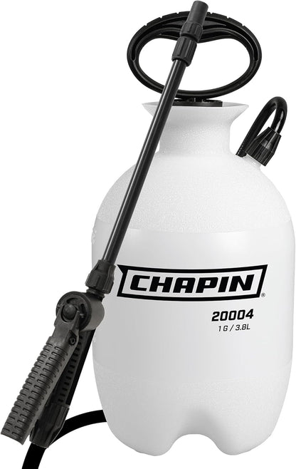 Chapin 20004 Pump Sprayer, 1-Gallon SureSpray Translucent Tank with an Easy Fill Funnel-Top Opening, Adjustable Cone Nozzle & 34" Long Reach Hose, Used for Fertilizer, Pesticides, Weeds & Pests