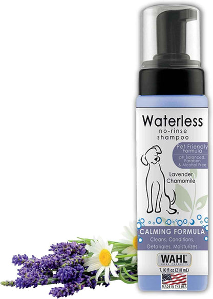 Wahl USA 820014A Pet Friendly Waterless No Rinse Shampoo for Animals - Lavender & Chamomile Scented, 7.1 Oz