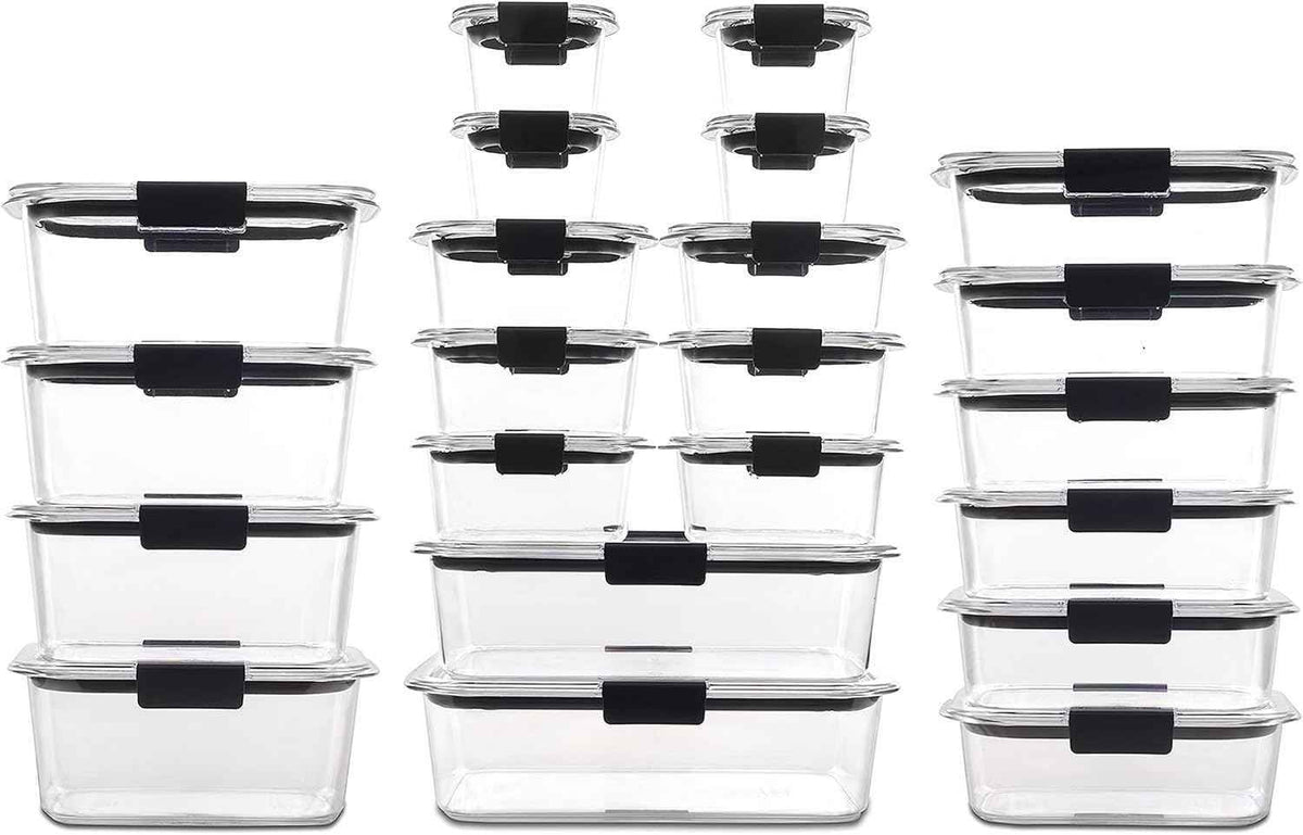 Rubbermaid Brilliance BPA Free 44-Piece Food Storage Containers Set Airtight Leak-Proof with Lids for Meal Prep Lunch and Leftovers