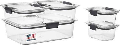 Rubbermaid Brilliance BPA Free 44-Piece Food Storage Containers Set Airtight Leak-Proof with Lids for Meal Prep Lunch and Leftovers