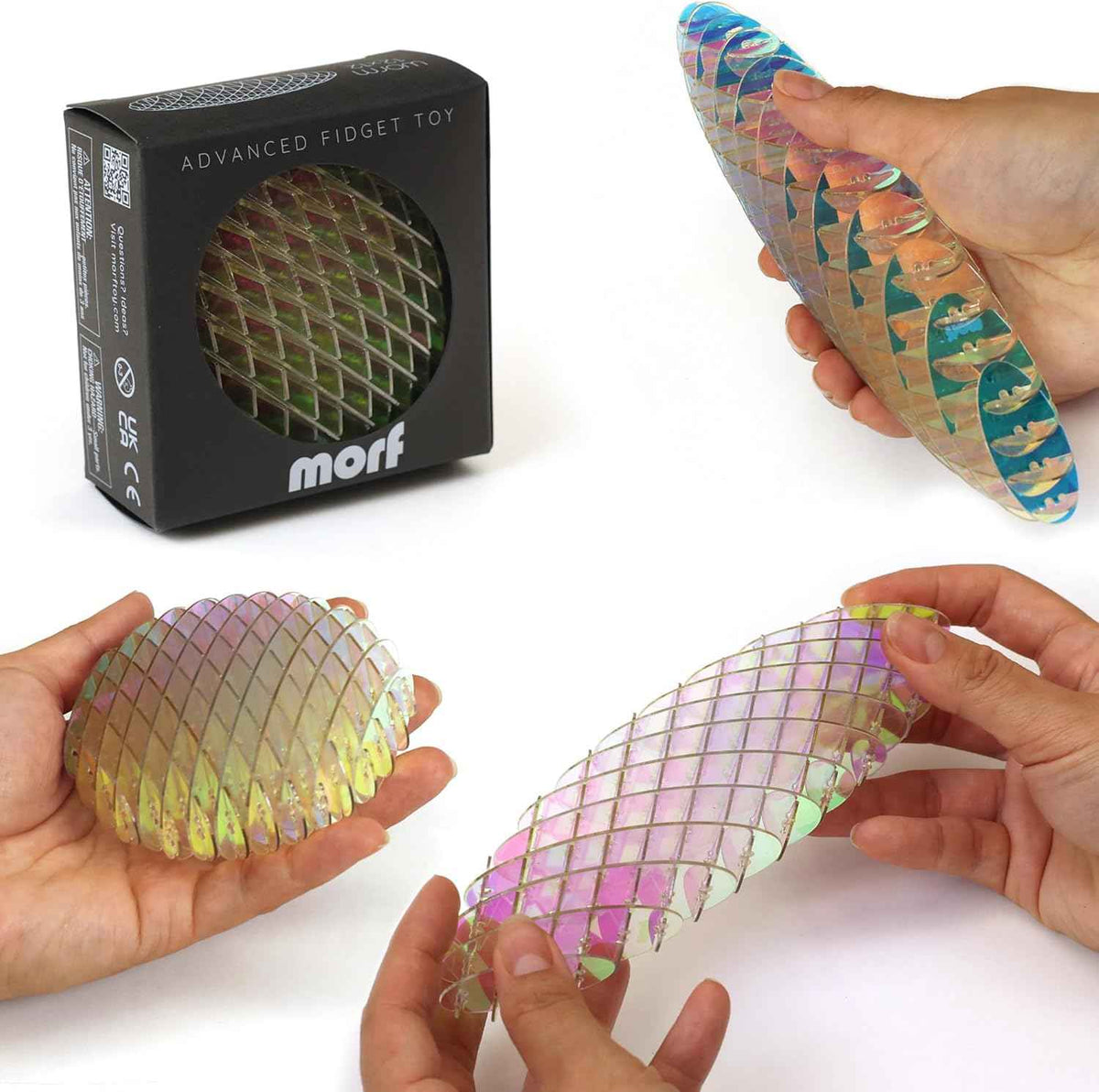 Morf Fidget Worm Toy - Flexible 3D Sensory Slug Figgy Toy for Kids, Teens, and Adults – Stretchy, Quiet, Stress and Anxiety Relief, Focus - For Play, School, Work Gifts, Great For Classroom and Office