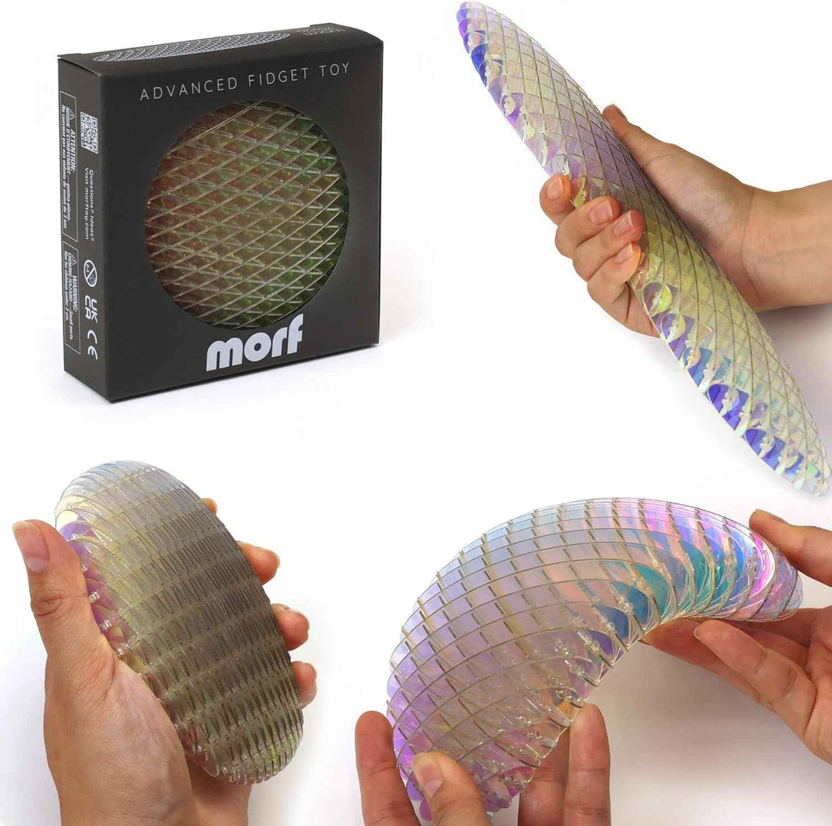 Morf Fidget Worm Toy - Flexible 3D Sensory Slug Figgy Toy for Kids, Teens, and Adults – Stretchy, Quiet, Stress and Anxiety Relief, Focus - For Play, School, Work Gifts, Great For Classroom and Office
