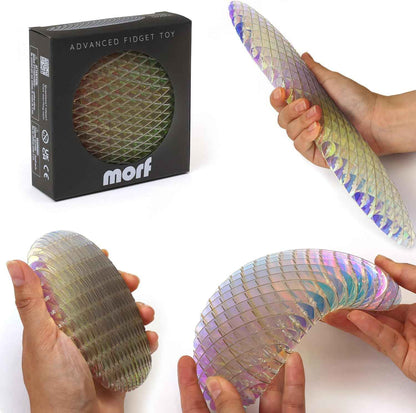 Morf Fidget Worm Toy - Flexible 3D Sensory Slug Figgy Toy for Kids, Teens, and Adults – Stretchy, Quiet, Stress and Anxiety Relief, Focus - For Play, School, Work Gifts, Great For Classroom and Office