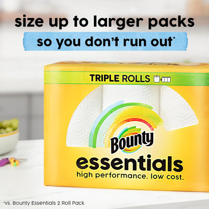 Bounty Essentials Select-A-Size Paper Towels, White, 2 Triple Rolls = 6 Regular Rolls - Rayz Mart