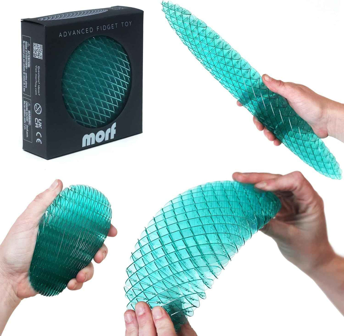 Morf Fidget Worm Toy - Flexible 3D Sensory Slug Figgy Toy for Kids, Teens, and Adults – Stretchy, Quiet, Stress and Anxiety Relief, Focus - For Play, School, Work Gifts, Great For Classroom and Office