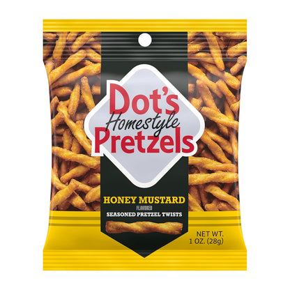 Dot's Homestyle Pretzels Variety Pack, 18-count, 1oz Individually Sized Bags, Original, Honey Mustard, and Parmesan Garlic Twist Snack