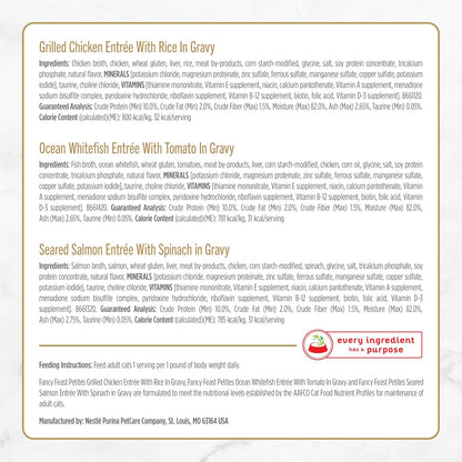 PLrina Fancy Feast Gourmet Wet Cat Food Variety Pack, Petites Gravy Collection, break-apart tubs, 48 servings - (Pack of 24) 2.8 oz. Tubs