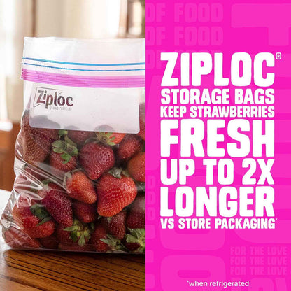 Ziploc Gallon Food Storage Bags, Stay Open Design with Stand-Up Bottom, Easy to Fill, 81 Count