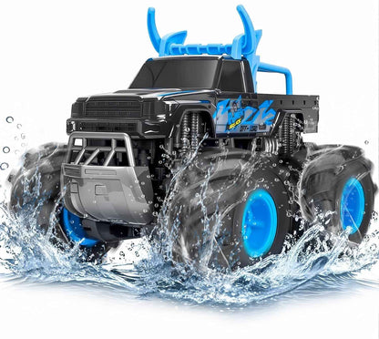 BainGesk Waterproof Remote Control Monster Truck Toys, 1:16 RC Car, 2.4GHz 4WD All Terrain Car Toys with 2 Rechargeable Batteries, Off-Road Truck Gifts for 6, 7, 8, 9, 10, 11, 12 Year Old Boys