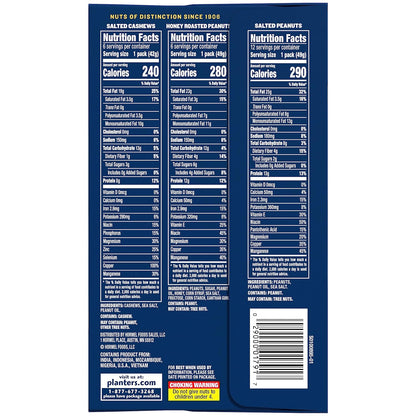 planters variety pack, 36-count, mixed nuts, kosher, individually wrapped, on-the-go snacks