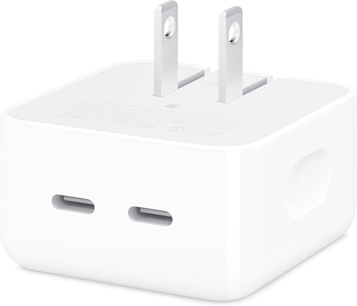 Apple 35W Dual USB C Compact Power Adapter Fast Type C Wall Charger for iPhone iPad and AirPods